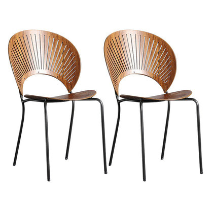 Industrial Style Metal Chairs Dining Room Open Back Side Chair (Set of 2) Brown Clearhalo ' kitchen&dining_furn' 'Dining Chairs' 'Dining Tables & Seating' 'dining_chair' 'furn' 'furn_dining_chair' 'Furniture' 'furniture_dining_chair' 'Kitchen & Dining Furniture' 'kitchen' 4343375