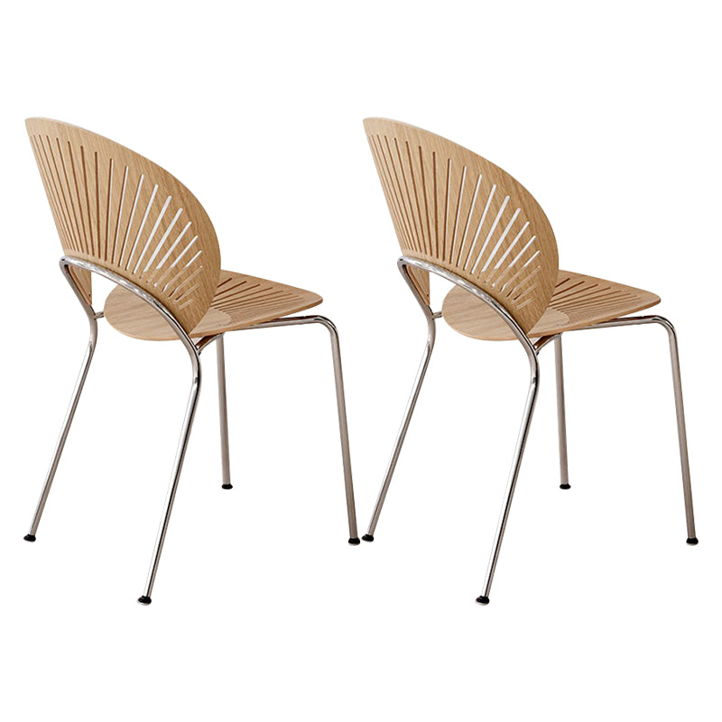 Industrial Style Metal Chairs Dining Room Open Back Side Chair (Set of 2) Wood Clearhalo ' kitchen&dining_furn' 'Dining Chairs' 'Dining Tables & Seating' 'dining_chair' 'furn' 'furn_dining_chair' 'Furniture' 'furniture_dining_chair' 'Kitchen & Dining Furniture' 'kitchen' 4343377