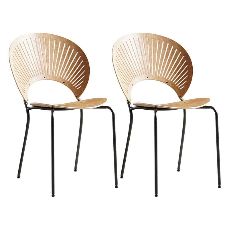 Industrial Style Metal Chairs Dining Room Open Back Side Chair (Set of 2) Natural Clearhalo ' kitchen&dining_furn' 'Dining Chairs' 'Dining Tables & Seating' 'dining_chair' 'furn' 'furn_dining_chair' 'Furniture' 'furniture_dining_chair' 'Kitchen & Dining Furniture' 'kitchen' 4343381