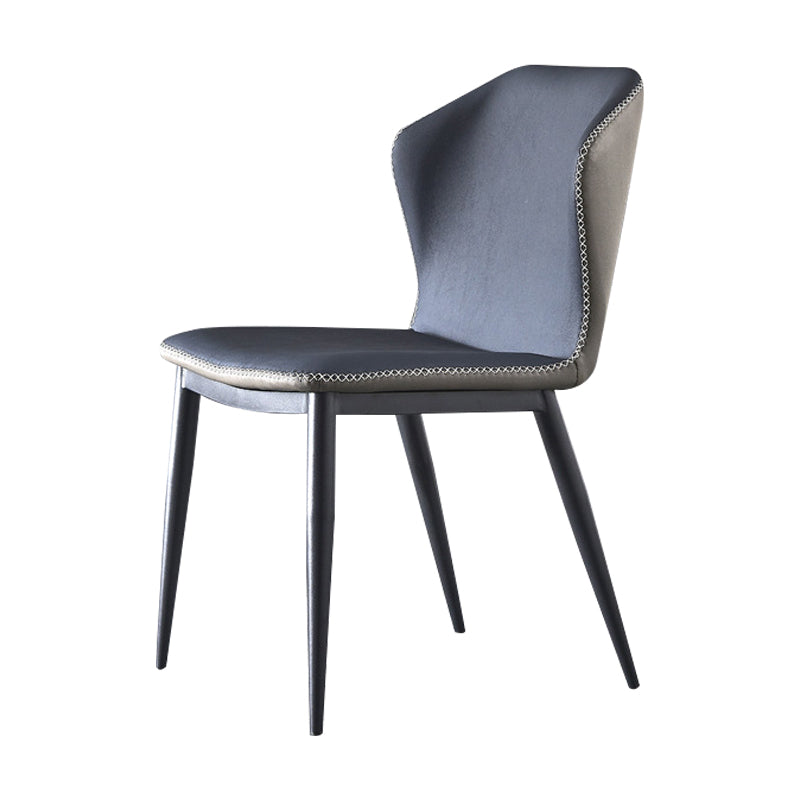 Industrial Style Wingback Chair Leather Dining Armless Side Chairs (Set of 4) Clearhalo ' kitchen&dining_furn' 'Dining Chairs' 'Dining Tables & Seating' 'dining_chair' 'furn' 'furn_dining_chair' 'Furniture' 'furniture_dining_chair' 'Kitchen & Dining Furniture' 'kitchen' 4343396