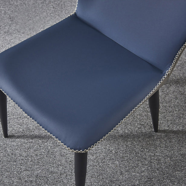 Industrial Style Wingback Chair Leather Dining Armless Side Chairs (Set of 4) Clearhalo ' kitchen&dining_furn' 'Dining Chairs' 'Dining Tables & Seating' 'dining_chair' 'furn' 'furn_dining_chair' 'Furniture' 'furniture_dining_chair' 'Kitchen & Dining Furniture' 'kitchen' 4343398