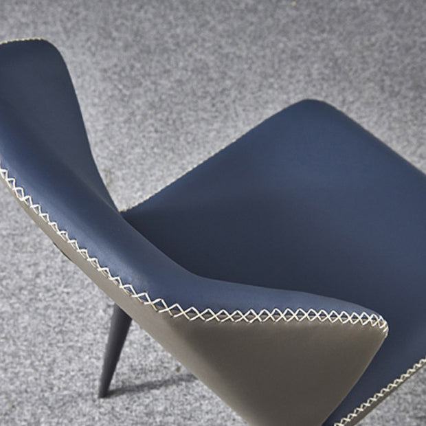 Industrial Style Wingback Chair Leather Dining Armless Side Chairs (Set of 4) Clearhalo ' kitchen&dining_furn' 'Dining Chairs' 'Dining Tables & Seating' 'dining_chair' 'furn' 'furn_dining_chair' 'Furniture' 'furniture_dining_chair' 'Kitchen & Dining Furniture' 'kitchen' 4343400