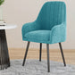 Scandinavian Style Upholstered Arm Dining Chair Solid Back Single Dining Chair for Home Lake Blue Black Clearhalo ' kitchen&dining_furn' 'Dining Chairs' 'Dining Tables & Seating' 'dining_chair' 'furn' 'furn_dining_chair' 'Furniture' 'furniture_dining_chair' 'Kitchen & Dining Furniture' 'kitchen' 4343417