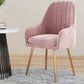 Scandinavian Style Upholstered Arm Dining Chair Solid Back Single Dining Chair for Home Pink Brass Gold Clearhalo ' kitchen&dining_furn' 'Dining Chairs' 'Dining Tables & Seating' 'dining_chair' 'furn' 'furn_dining_chair' 'Furniture' 'furniture_dining_chair' 'Kitchen & Dining Furniture' 'kitchen' 4343423