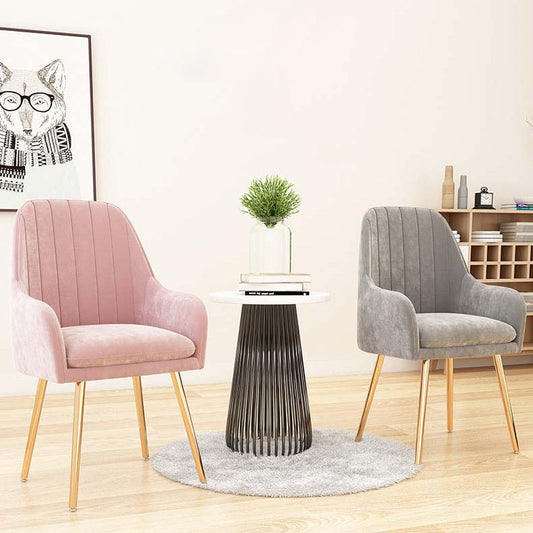 Scandinavian Style Upholstered Arm Dining Chair Solid Back Single Dining Chair for Home Clearhalo ' kitchen&dining_furn' 'Dining Chairs' 'Dining Tables & Seating' 'dining_chair' 'furn' 'furn_dining_chair' 'Furniture' 'furniture_dining_chair' 'Kitchen & Dining Furniture' 'kitchen' 4343425