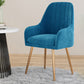 Scandinavian Style Upholstered Arm Dining Chair Solid Back Single Dining Chair for Home Blue Brass Gold Clearhalo ' kitchen&dining_furn' 'Dining Chairs' 'Dining Tables & Seating' 'dining_chair' 'furn' 'furn_dining_chair' 'Furniture' 'furniture_dining_chair' 'Kitchen & Dining Furniture' 'kitchen' 4343427