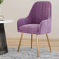 Scandinavian Style Upholstered Arm Dining Chair Solid Back Single Dining Chair for Home Purple Brass Gold Clearhalo ' kitchen&dining_furn' 'Dining Chairs' 'Dining Tables & Seating' 'dining_chair' 'furn' 'furn_dining_chair' 'Furniture' 'furniture_dining_chair' 'Kitchen & Dining Furniture' 'kitchen' 4343429