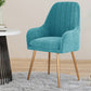 Scandinavian Style Upholstered Arm Dining Chair Solid Back Single Dining Chair for Home Lake Blue Brass Gold Clearhalo ' kitchen&dining_furn' 'Dining Chairs' 'Dining Tables & Seating' 'dining_chair' 'furn' 'furn_dining_chair' 'Furniture' 'furniture_dining_chair' 'Kitchen & Dining Furniture' 'kitchen' 4343430