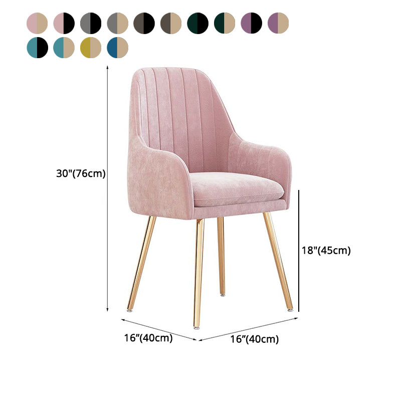 Scandinavian Style Upholstered Arm Dining Chair Solid Back Single Dining Chair for Home Clearhalo ' kitchen&dining_furn' 'Dining Chairs' 'Dining Tables & Seating' 'dining_chair' 'furn' 'furn_dining_chair' 'Furniture' 'furniture_dining_chair' 'Kitchen & Dining Furniture' 'kitchen' 4343431