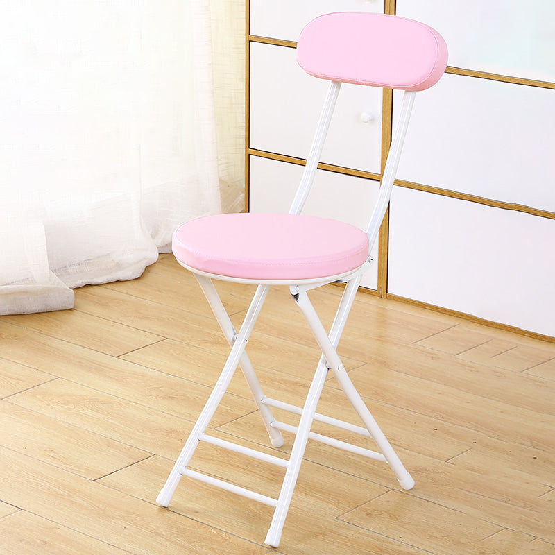 Industrial Open Upholstered Side Chair Matte Finish Folding Dining Chair Pink 1 Piece Clearhalo ' kitchen&dining_furn' 'Dining Chairs' 'Dining Tables & Seating' 'dining_chair' 'furn' 'furn_dining_chair' 'Furniture' 'furniture_dining_chair' 'Kitchen & Dining Furniture' 'kitchen' 4343458