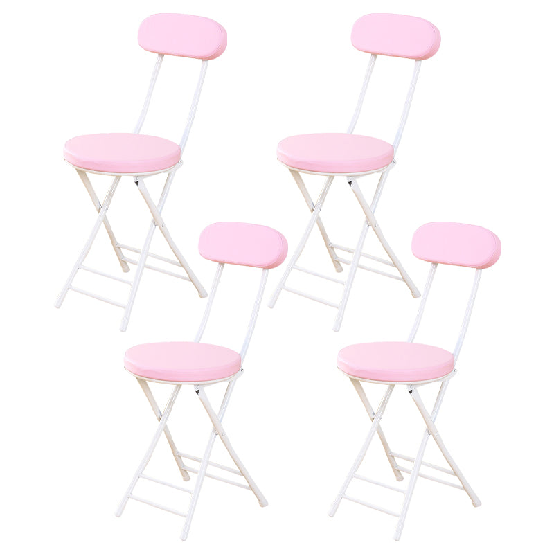 Industrial Open Upholstered Side Chair Matte Finish Folding Dining Chair Pink 4 Piece Set Clearhalo ' kitchen&dining_furn' 'Dining Chairs' 'Dining Tables & Seating' 'dining_chair' 'furn' 'furn_dining_chair' 'Furniture' 'furniture_dining_chair' 'Kitchen & Dining Furniture' 'kitchen' 4343462