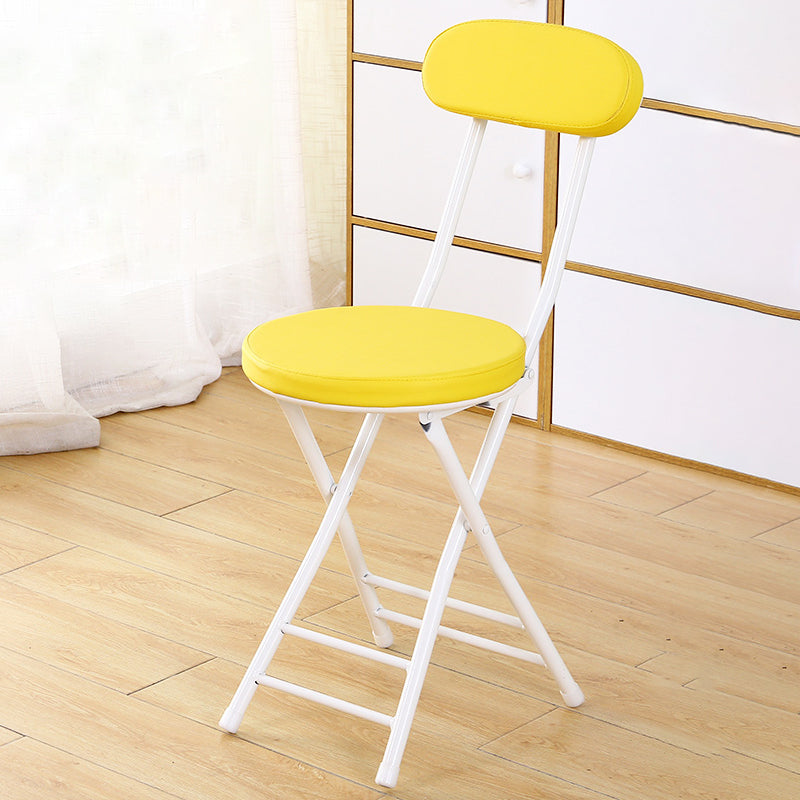 Industrial Open Upholstered Side Chair Matte Finish Folding Dining Chair Yellow 1 Piece Clearhalo ' kitchen&dining_furn' 'Dining Chairs' 'Dining Tables & Seating' 'dining_chair' 'furn' 'furn_dining_chair' 'Furniture' 'furniture_dining_chair' 'Kitchen & Dining Furniture' 'kitchen' 4343464