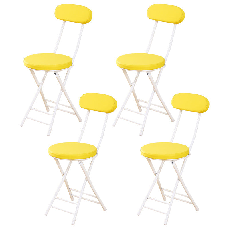 Industrial Open Upholstered Side Chair Matte Finish Folding Dining Chair Yellow 4 Piece Set Clearhalo ' kitchen&dining_furn' 'Dining Chairs' 'Dining Tables & Seating' 'dining_chair' 'furn' 'furn_dining_chair' 'Furniture' 'furniture_dining_chair' 'Kitchen & Dining Furniture' 'kitchen' 4343468