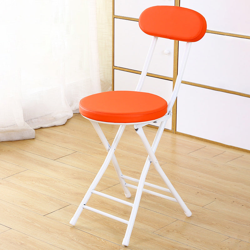 Industrial Open Upholstered Side Chair Matte Finish Folding Dining Chair Orange-Red 1 Piece Clearhalo ' kitchen&dining_furn' 'Dining Chairs' 'Dining Tables & Seating' 'dining_chair' 'furn' 'furn_dining_chair' 'Furniture' 'furniture_dining_chair' 'Kitchen & Dining Furniture' 'kitchen' 4343485