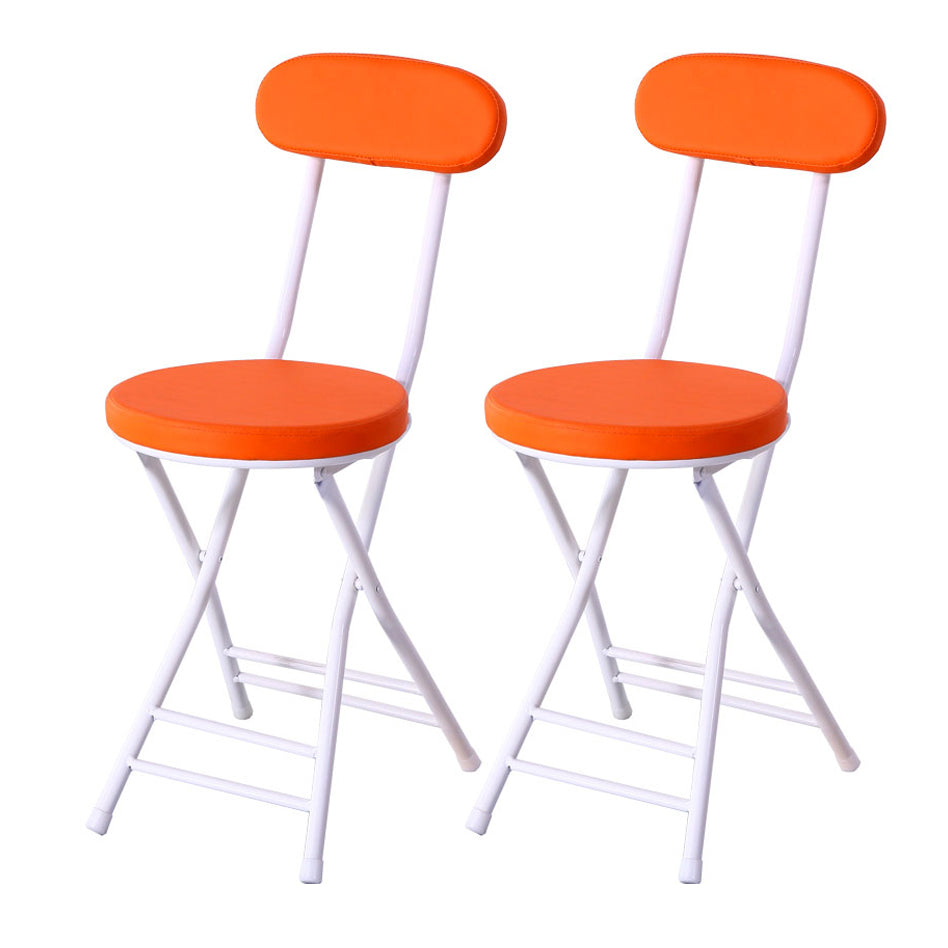 Industrial Open Upholstered Side Chair Matte Finish Folding Dining Chair Orange-Red 2 Piece Set Clearhalo ' kitchen&dining_furn' 'Dining Chairs' 'Dining Tables & Seating' 'dining_chair' 'furn' 'furn_dining_chair' 'Furniture' 'furniture_dining_chair' 'Kitchen & Dining Furniture' 'kitchen' 4343486