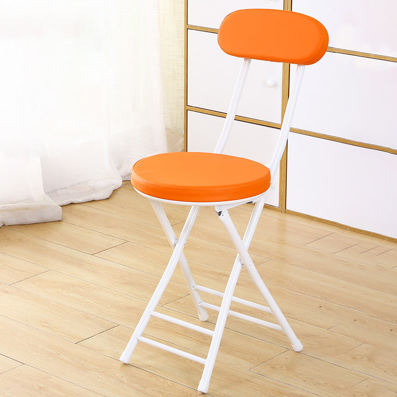 Industrial Open Upholstered Side Chair Matte Finish Folding Dining Chair Orange 1 Piece Clearhalo ' kitchen&dining_furn' 'Dining Chairs' 'Dining Tables & Seating' 'dining_chair' 'furn' 'furn_dining_chair' 'Furniture' 'furniture_dining_chair' 'Kitchen & Dining Furniture' 'kitchen' 4343488