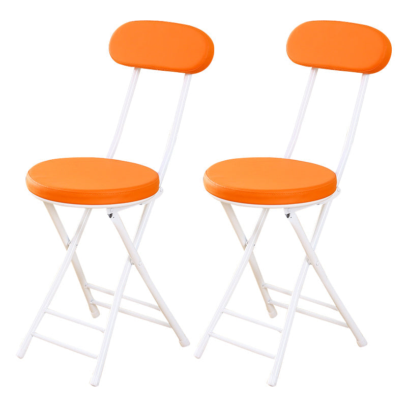 Industrial Open Upholstered Side Chair Matte Finish Folding Dining Chair Orange 2 Piece Set Clearhalo ' kitchen&dining_furn' 'Dining Chairs' 'Dining Tables & Seating' 'dining_chair' 'furn' 'furn_dining_chair' 'Furniture' 'furniture_dining_chair' 'Kitchen & Dining Furniture' 'kitchen' 4343489