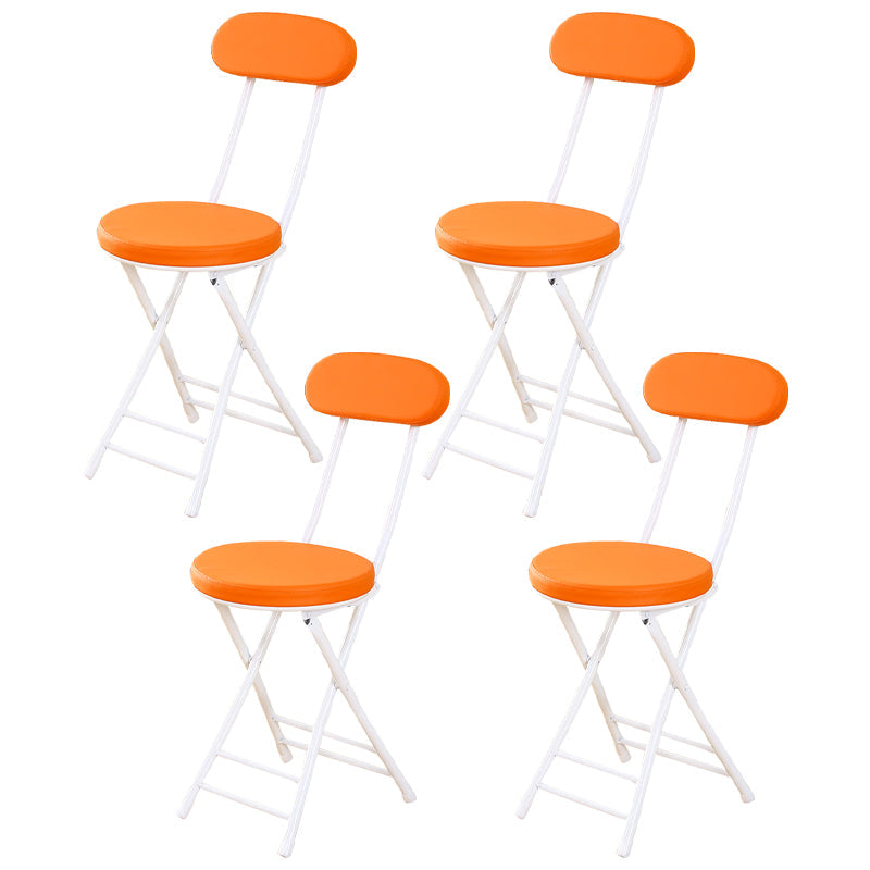 Industrial Open Upholstered Side Chair Matte Finish Folding Dining Chair Orange 4 Piece Set Clearhalo ' kitchen&dining_furn' 'Dining Chairs' 'Dining Tables & Seating' 'dining_chair' 'furn' 'furn_dining_chair' 'Furniture' 'furniture_dining_chair' 'Kitchen & Dining Furniture' 'kitchen' 4343490