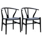 Scandinavian Dining Side Chair Natural Wishbone Dining Side Chair for Home Use Black 2 Piece Set Clearhalo ' kitchen&dining_furn' 'Dining Chairs' 'Dining Tables & Seating' 'dining_chair' 'furn' 'furn_dining_chair' 'Furniture' 'furniture_dining_chair' 'Kitchen & Dining Furniture' 'kitchen' 4343495