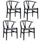 Scandinavian Dining Side Chair Natural Wishbone Dining Side Chair for Home Use Black 4 Piece Set Clearhalo ' kitchen&dining_furn' 'Dining Chairs' 'Dining Tables & Seating' 'dining_chair' 'furn' 'furn_dining_chair' 'Furniture' 'furniture_dining_chair' 'Kitchen & Dining Furniture' 'kitchen' 4343497