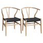 Scandinavian Dining Side Chair Natural Wishbone Dining Side Chair for Home Use Matte Black 2 Piece Set Clearhalo ' kitchen&dining_furn' 'Dining Chairs' 'Dining Tables & Seating' 'dining_chair' 'furn' 'furn_dining_chair' 'Furniture' 'furniture_dining_chair' 'Kitchen & Dining Furniture' 'kitchen' 4343501