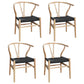 Scandinavian Dining Side Chair Natural Wishbone Dining Side Chair for Home Use Matte Black 4 Piece Set Clearhalo ' kitchen&dining_furn' 'Dining Chairs' 'Dining Tables & Seating' 'dining_chair' 'furn' 'furn_dining_chair' 'Furniture' 'furniture_dining_chair' 'Kitchen & Dining Furniture' 'kitchen' 4343503
