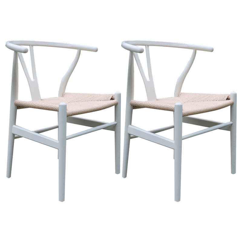 Scandinavian Dining Side Chair Natural Wishbone Dining Side Chair for Home Use White 2 Piece Set Clearhalo ' kitchen&dining_furn' 'Dining Chairs' 'Dining Tables & Seating' 'dining_chair' 'furn' 'furn_dining_chair' 'Furniture' 'furniture_dining_chair' 'Kitchen & Dining Furniture' 'kitchen' 4343506