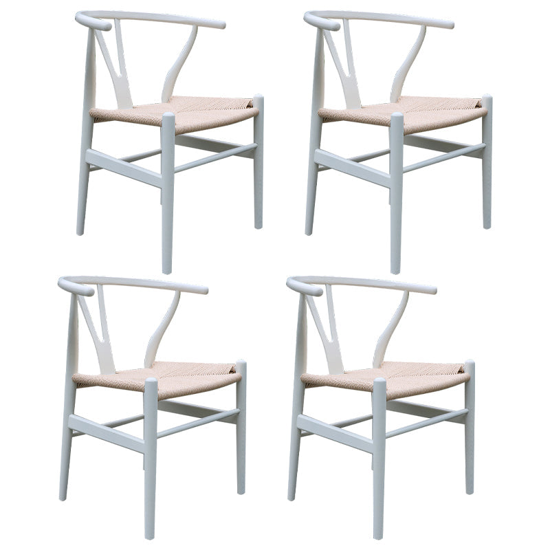 Scandinavian Dining Side Chair Natural Wishbone Dining Side Chair for Home Use White 4 Piece Set Clearhalo ' kitchen&dining_furn' 'Dining Chairs' 'Dining Tables & Seating' 'dining_chair' 'furn' 'furn_dining_chair' 'Furniture' 'furniture_dining_chair' 'Kitchen & Dining Furniture' 'kitchen' 4343508