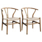 Scandinavian Dining Side Chair Natural Wishbone Dining Side Chair for Home Use Brown 2 Piece Set Clearhalo ' kitchen&dining_furn' 'Dining Chairs' 'Dining Tables & Seating' 'dining_chair' 'furn' 'furn_dining_chair' 'Furniture' 'furniture_dining_chair' 'Kitchen & Dining Furniture' 'kitchen' 4343510