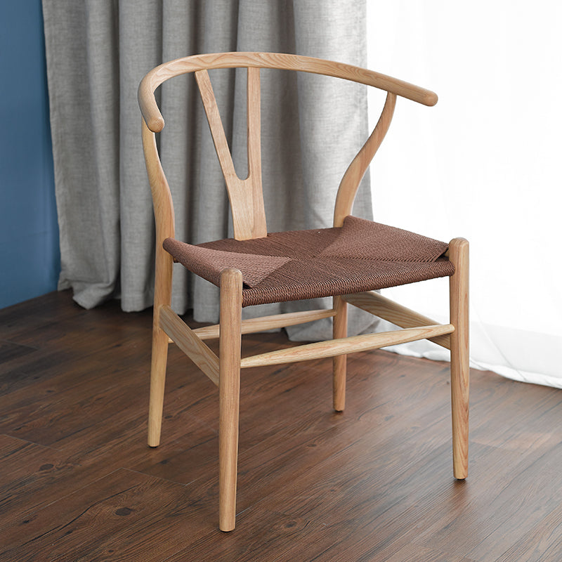 Scandinavian Dining Side Chair Natural Wishbone Dining Side Chair for Home Use Light Brown 1 Piece Clearhalo ' kitchen&dining_furn' 'Dining Chairs' 'Dining Tables & Seating' 'dining_chair' 'furn' 'furn_dining_chair' 'Furniture' 'furniture_dining_chair' 'Kitchen & Dining Furniture' 'kitchen' 4343512