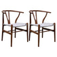 Scandinavian Dining Side Chair Natural Wishbone Dining Side Chair for Home Use Gray Coffee 2 Piece Set Clearhalo ' kitchen&dining_furn' 'Dining Chairs' 'Dining Tables & Seating' 'dining_chair' 'furn' 'furn_dining_chair' 'Furniture' 'furniture_dining_chair' 'Kitchen & Dining Furniture' 'kitchen' 4343516