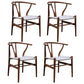 Scandinavian Dining Side Chair Natural Wishbone Dining Side Chair for Home Use Gray Coffee 4 Piece Set Clearhalo ' kitchen&dining_furn' 'Dining Chairs' 'Dining Tables & Seating' 'dining_chair' 'furn' 'furn_dining_chair' 'Furniture' 'furniture_dining_chair' 'Kitchen & Dining Furniture' 'kitchen' 4343517