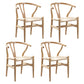 Scandinavian Dining Side Chair Natural Wishbone Dining Side Chair for Home Use Natural 4 Piece Set Clearhalo ' kitchen&dining_furn' 'Dining Chairs' 'Dining Tables & Seating' 'dining_chair' 'furn' 'furn_dining_chair' 'Furniture' 'furniture_dining_chair' 'Kitchen & Dining Furniture' 'kitchen' 4343519