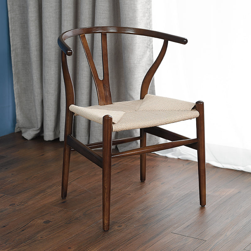 Scandinavian Dining Side Chair Natural Wishbone Dining Side Chair for Home Use Walnut 1 Piece Clearhalo ' kitchen&dining_furn' 'Dining Chairs' 'Dining Tables & Seating' 'dining_chair' 'furn' 'furn_dining_chair' 'Furniture' 'furniture_dining_chair' 'Kitchen & Dining Furniture' 'kitchen' 4343520