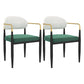 Designer Style Dining Arm Chair Upholstered Matte Finish Open Back Dining Chair White-Green 2 Piece Set Clearhalo ' kitchen&dining_furn' 'Dining Chairs' 'Dining Tables & Seating' 'dining_chair' 'furn' 'furn_dining_chair' 'Furniture' 'furniture_dining_chair' 'Kitchen & Dining Furniture' 'kitchen' 4343532
