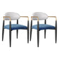Designer Style Dining Arm Chair Upholstered Matte Finish Open Back Dining Chair White-Blue 2 Piece Set Clearhalo ' kitchen&dining_furn' 'Dining Chairs' 'Dining Tables & Seating' 'dining_chair' 'furn' 'furn_dining_chair' 'Furniture' 'furniture_dining_chair' 'Kitchen & Dining Furniture' 'kitchen' 4343536