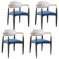 Designer Style Dining Arm Chair Upholstered Matte Finish Open Back Dining Chair White-Blue 4 Piece Set Clearhalo ' kitchen&dining_furn' 'Dining Chairs' 'Dining Tables & Seating' 'dining_chair' 'furn' 'furn_dining_chair' 'Furniture' 'furniture_dining_chair' 'Kitchen & Dining Furniture' 'kitchen' 4343538