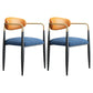 Designer Style Dining Arm Chair Upholstered Matte Finish Open Back Dining Chair Blue-Orange 2 Piece Set Clearhalo ' kitchen&dining_furn' 'Dining Chairs' 'Dining Tables & Seating' 'dining_chair' 'furn' 'furn_dining_chair' 'Furniture' 'furniture_dining_chair' 'Kitchen & Dining Furniture' 'kitchen' 4343542