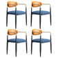Designer Style Dining Arm Chair Upholstered Matte Finish Open Back Dining Chair Blue-Orange 4 Piece Set Clearhalo ' kitchen&dining_furn' 'Dining Chairs' 'Dining Tables & Seating' 'dining_chair' 'furn' 'furn_dining_chair' 'Furniture' 'furniture_dining_chair' 'Kitchen & Dining Furniture' 'kitchen' 4343543