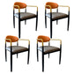 Designer Style Dining Arm Chair Upholstered Matte Finish Open Back Dining Chair Orange-Gray 4 Piece Set Clearhalo ' kitchen&dining_furn' 'Dining Chairs' 'Dining Tables & Seating' 'dining_chair' 'furn' 'furn_dining_chair' 'Furniture' 'furniture_dining_chair' 'Kitchen & Dining Furniture' 'kitchen' 4343546