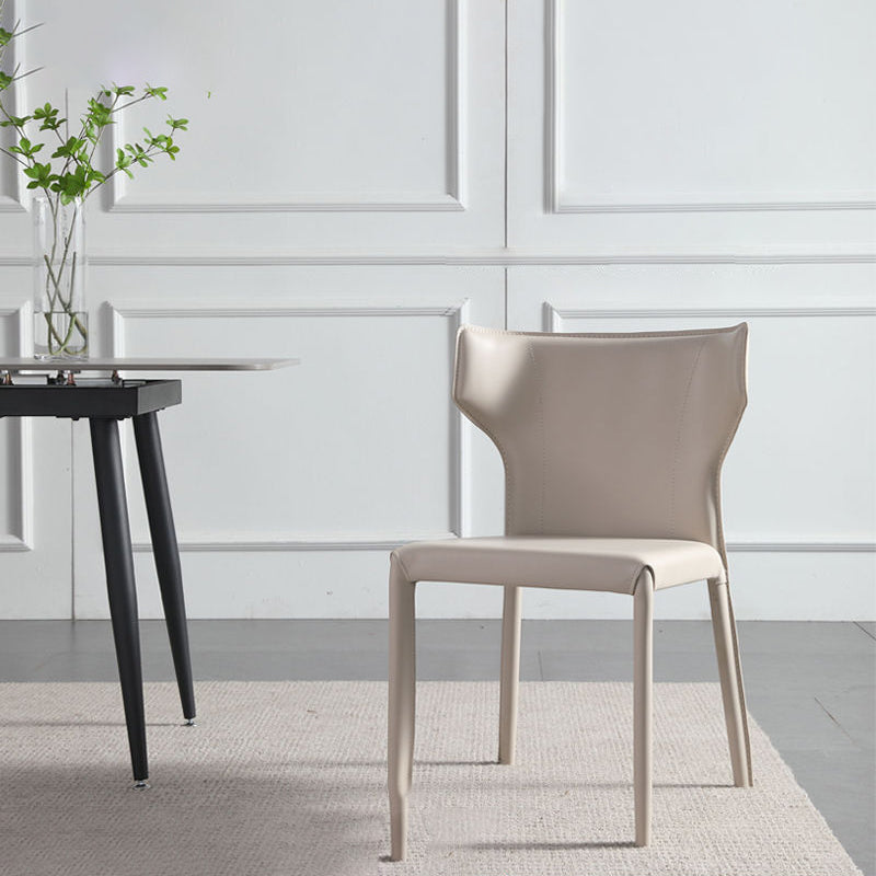 Contemporary Style Dining Chair Kitchen Armless Side Chair with Metal Legs (Set of 2) Clearhalo ' kitchen&dining_furn' 'Dining Chairs' 'Dining Tables & Seating' 'dining_chair' 'furn' 'furn_dining_chair' 'Furniture' 'furniture_dining_chair' 'Kitchen & Dining Furniture' 'kitchen' 4343548