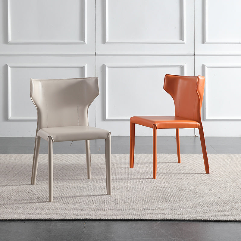 Contemporary Style Dining Chair Kitchen Armless Side Chair with Metal Legs (Set of 2) Clearhalo ' kitchen&dining_furn' 'Dining Chairs' 'Dining Tables & Seating' 'dining_chair' 'furn' 'furn_dining_chair' 'Furniture' 'furniture_dining_chair' 'Kitchen & Dining Furniture' 'kitchen' 4343553