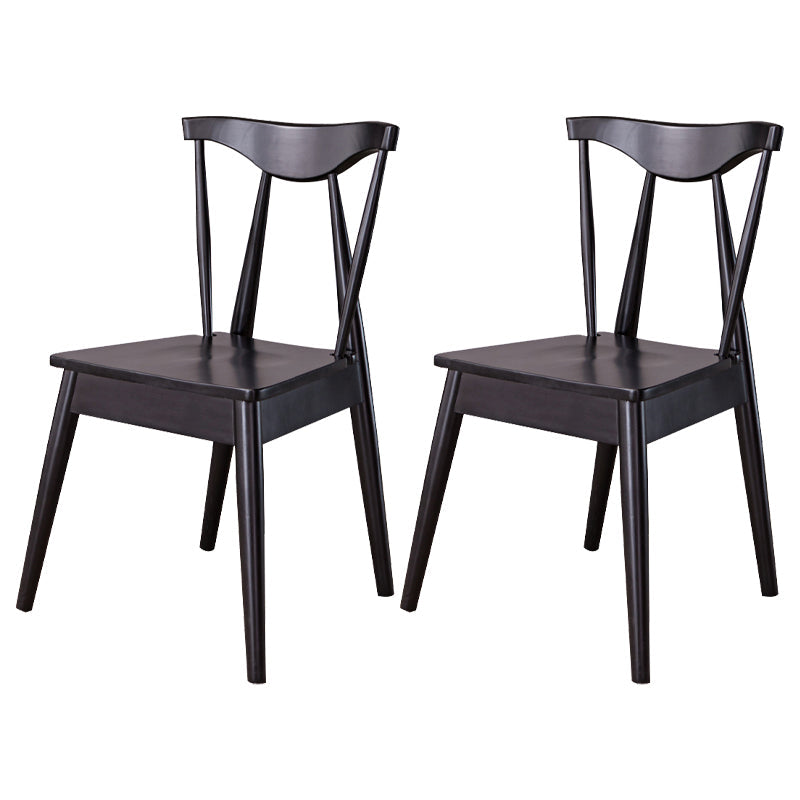 Wood Scandinavian Style Dining Side Chair Armless Home Dining Side Chair Black 2 Piece Set Clearhalo ' kitchen&dining_furn' 'Dining Chairs' 'Dining Tables & Seating' 'dining_chair' 'furn' 'furn_dining_chair' 'Furniture' 'furniture_dining_chair' 'Kitchen & Dining Furniture' 'kitchen' 4343565
