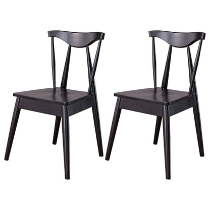 Wood Scandinavian Style Dining Side Chair Armless Home Dining Side Chair Black 2 Piece Set Clearhalo ' kitchen&dining_furn' 'Dining Chairs' 'Dining Tables & Seating' 'dining_chair' 'furn' 'furn_dining_chair' 'Furniture' 'furniture_dining_chair' 'Kitchen & Dining Furniture' 'kitchen' 4343565