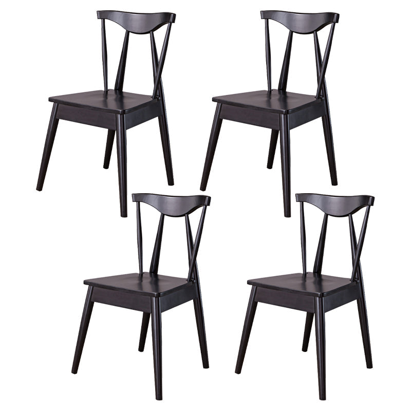 Wood Scandinavian Style Dining Side Chair Armless Home Dining Side Chair Black 4 Piece Set Clearhalo ' kitchen&dining_furn' 'Dining Chairs' 'Dining Tables & Seating' 'dining_chair' 'furn' 'furn_dining_chair' 'Furniture' 'furniture_dining_chair' 'Kitchen & Dining Furniture' 'kitchen' 4343567