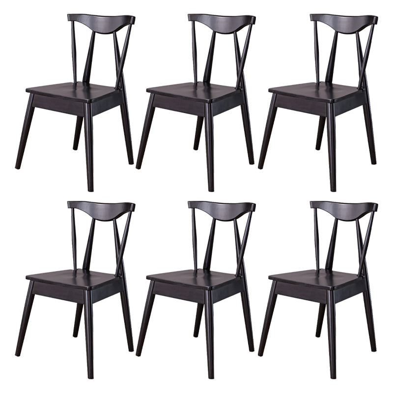 Wood Scandinavian Style Dining Side Chair Armless Home Dining Side Chair Black 6 Piece Set Clearhalo ' kitchen&dining_furn' 'Dining Chairs' 'Dining Tables & Seating' 'dining_chair' 'furn' 'furn_dining_chair' 'Furniture' 'furniture_dining_chair' 'Kitchen & Dining Furniture' 'kitchen' 4343568