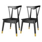 Wood Scandinavian Style Dining Side Chair Armless Home Dining Side Chair Black-Gold 2 Piece Set Clearhalo ' kitchen&dining_furn' 'Dining Chairs' 'Dining Tables & Seating' 'dining_chair' 'furn' 'furn_dining_chair' 'Furniture' 'furniture_dining_chair' 'Kitchen & Dining Furniture' 'kitchen' 4343571