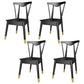 Wood Scandinavian Style Dining Side Chair Armless Home Dining Side Chair Black-Gold 4 Piece Set Clearhalo ' kitchen&dining_furn' 'Dining Chairs' 'Dining Tables & Seating' 'dining_chair' 'furn' 'furn_dining_chair' 'Furniture' 'furniture_dining_chair' 'Kitchen & Dining Furniture' 'kitchen' 4343572