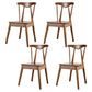 Wood Scandinavian Style Dining Side Chair Armless Home Dining Side Chair Walnut 4 Piece Set Clearhalo ' kitchen&dining_furn' 'Dining Chairs' 'Dining Tables & Seating' 'dining_chair' 'furn' 'furn_dining_chair' 'Furniture' 'furniture_dining_chair' 'Kitchen & Dining Furniture' 'kitchen' 4343578