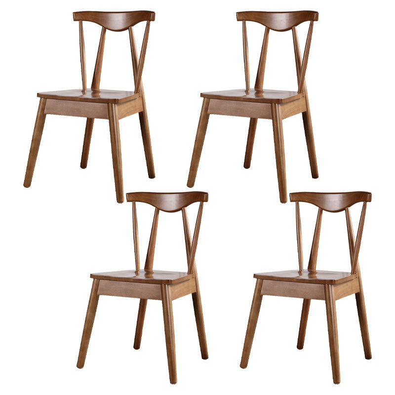 Wood Scandinavian Style Dining Side Chair Armless Home Dining Side Chair Walnut 4 Piece Set Clearhalo ' kitchen&dining_furn' 'Dining Chairs' 'Dining Tables & Seating' 'dining_chair' 'furn' 'furn_dining_chair' 'Furniture' 'furniture_dining_chair' 'Kitchen & Dining Furniture' 'kitchen' 4343578